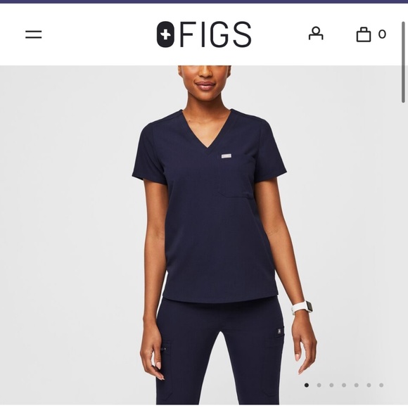 Figs Tops - Navy scrub top Lg womens